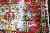 Vintage Turkish faded Anatolian Rug 4.1ft x 5.9ft