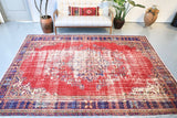 Old Demirci Oushak Rug 7.8ftx10.9ft