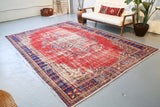 Old Demirci Oushak Rug 7.8ftx10.9ft