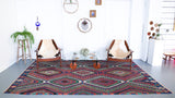 Vintage Denizli Kilim 6.6ftx10.9ft