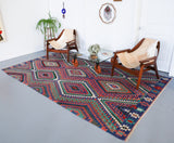 Vintage Denizli Kilim 6.6ftx10.9ft