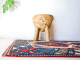 Vintage mini kilim rug in room decor setting, kilim, Turkish rug, vintage rug, portland, rug shop, bright colors, wild shaman, soft rug, bold color, Portland, Oregon, rug store, rug shop, local shop