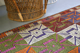 Vintage Bergama Kozak Cicim Kilim Runner