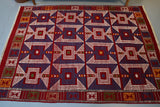 Vintage Bergama Kozak Cicim Kilim 4.9ftx6.7ft