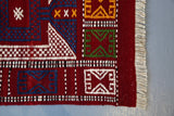 Vintage Bergama Kozak Cicim Kilim 4.9ftx6.7ft