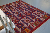 Vintage Bergama Kozak Cicim Kilim 4.9ftx6.7ft