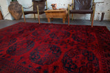 Vintage Afghan Turkmen Rug  6'6" x 9'4"