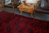 old rug, antique rug, Turkish rug, Portland, Oregon, rug store, rug shop, local shop, bright colors, wild shaman, large rug, area rug, red rug, bold color, burgundy, dark red