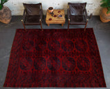 Vintage Afghan Turkmen Rug  6'6" x 9'4"