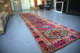Old Kurdish Herki Runner 2.9ftx12ft