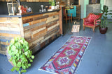 Vintage Turkish Faded Anatolian Runner Rug 2.8ftx8.6ft