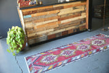 Vintage Turkish Faded Anatolian Runner Rug 2.8ftx8.6ft