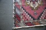 Vintage Turkish Faded Anatolian Runner Rug 2.8ftx8.6ft