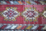 Vintage Turkish Faded Anatolian Runner Rug 2.8ftx8.6ft