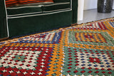 Vintage Anatolian Cicim Kilim 6.9ftx11ft