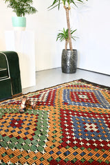 Vintage Anatolian Cicim Kilim 6.9ftx11ft