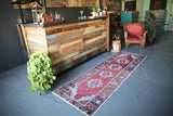 Vintage Faded Anatolian Turkish Runner Rug 3ftx9ft