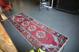Vintage Faded Anatolian Turkish Runner Rug 3ftx9ft