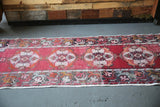 Vintage Faded Anatolian Turkish Runner Rug 3ftx9ft