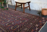 1940's Turkoman Bokhara Rug 4ftx5.9ft