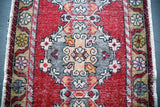 Vintage Faded Anatolian Turkish Runner Rug 3.4ftx9.9ft