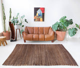 Vintage kilim rug in room decor setting, kilim, Turkish rug, vintage rug, portland, rug shop, bright colors, wild shaman, bold color, Portland, Oregon, rug store, rug shop, local shop, antique rug