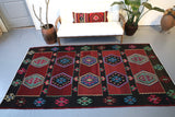 Vintage Anatolian Kilim 5.7ftx9.10ft