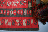 red, balkan kilim, pilot kilim, kilim rug, large area rug, antique rug, turkish rug, flat weave rug, portland rug shop, wild shaman
