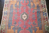 Vintage Faded Anatolian Rug 4.2ftx9ft
