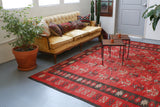 red, balkan kilim, pilot kilim, kilim rug, large area rug, antique rug, turkish rug, flat weave rug, portland rug shop, wild shaman
