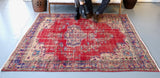 Old Demirci Oushak Rug 5.8ftx6.3ft