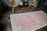 Vintage Turkish Faded Anatolian Rug 4ftx8.6ft