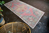 Vintage Turkish Faded Anatolian Rug 4ftx8.6ft
