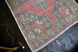 Vintage Turkish Faded Anatolian Rug 4ftx8.6ft