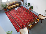 red, balkan kilim, pilot kilim, kilim rug, large area rug, antique rug, turkish rug, flat weave rug, portland rug shop, wild shaman
