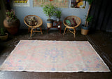 Vintage Turkish Faded Anatolian Rug 4.5ftx8ft