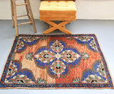 Vintage Anatolian Rug 3.5ftx4.4ft