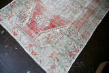 Vintage Faded Anatolian Rug 4.5ftx7ft