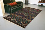 Vintage Anatolian Cicim Kilim 4.8ftx8.5ft