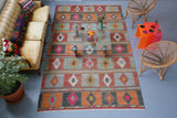 Vintage Sivas Turkish Kilim Rug 6.4ftx11.2ft