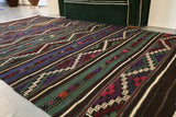 Vintage Anatolian Cicim Kilim 4.8ftx8.5ft
