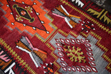 Vintage Kayseri Kilim Runner 3.4ftx12ft