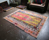 Vintage Konya Obruk Kilim 4.9ftx6.10ft