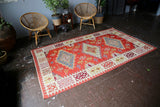 Vintage Edirne Kilim 4.9ftx8.2ft