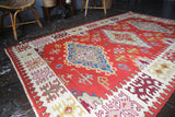 Vintage Edirne Kilim 4.9ftx8.2ft