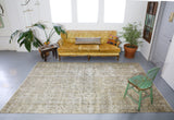 Vintage Overdyed Isparta Rug in Pearl 6.5ftx10.6ft