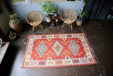 Vintage Edirne Kilim 4.9ftx8.2ft