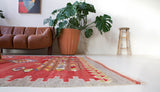 Vintage kilim rug in living room setting, bright colors, wild shaman, soft rug, bold color, Portland, Oregon, rug store, rug shop, local shop, vintage rug, modern kilim