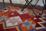 Turkish rug, vintage rug, flat weave, kilim rug, large area rug, square rug, Wild Shaman, Portland, Oregon, rug store, rug shop, local shop, bright colors, area rug, red rug, bold color