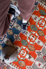 Antique kilim rug in living room setting, bright colors, wild shaman, soft rug, bold color, Portland, Oregon, rug store, rug shop, local shop, vintage rug, modern kilim, antique kilim, antiqueAntique kilim rug in living room setting, bright colors, wild shaman, soft rug, bold color, Portland, Oregon, rug store, rug shop, local shop, vintage rug, modern kilim, antique kilim, antique